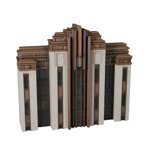 3D модель фасада в стиле Ар-деко для Unity - Игровой ресурс для архитектуры
