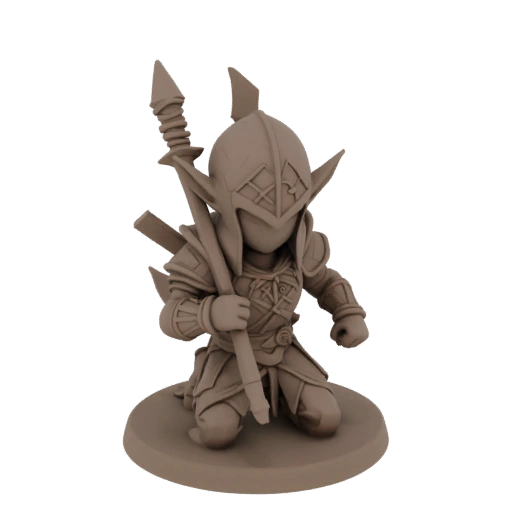 Средневековый эльф-убийца миниатюра STL - Атака
