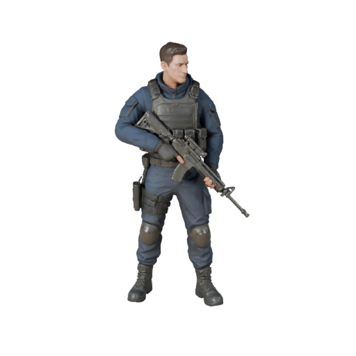 Реалистичный солдат-штурмовик - с ригом