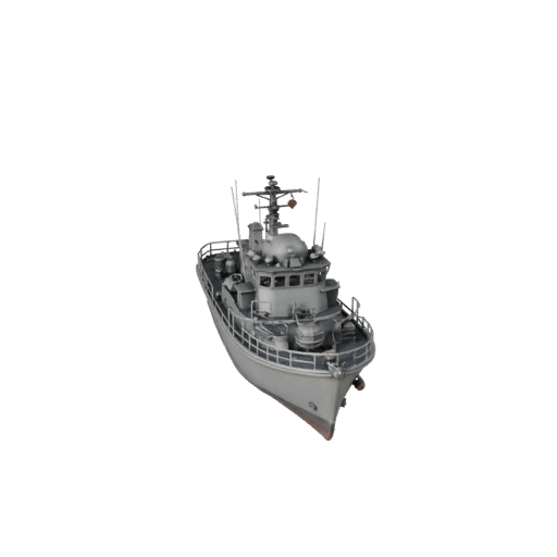 Винтажный патрульный катер 3D модель для Blender и игр - PBR