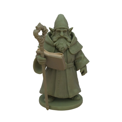 Средневековый гном-волшебник миниатюра STL