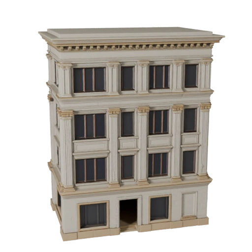 Facciata Classica Stampabile STL Modello 3D - Asset in Scala