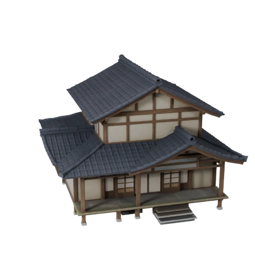 Японский дом 3D модель для Blender - Рендер-ассет