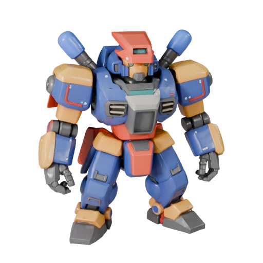 Мультяшный механический ходок 3D модель для стилизованных игр, PBR-ресурс