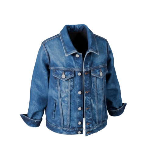 Casual Denim Jacket 3D Game Asset for Indie Levels