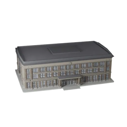 3D модель общественного павильона, готовая к использованию в Blender, вид рендера студии Blender, показывающий материалы обще