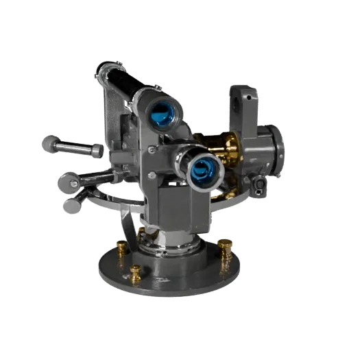 Модульная 3D-модель системы обсерваторского типа, изометрический вид модульного набора, показывающий металлические трубы, опт