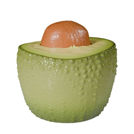 Avocado Half 3D Asset for Cinematic Studio Renders
