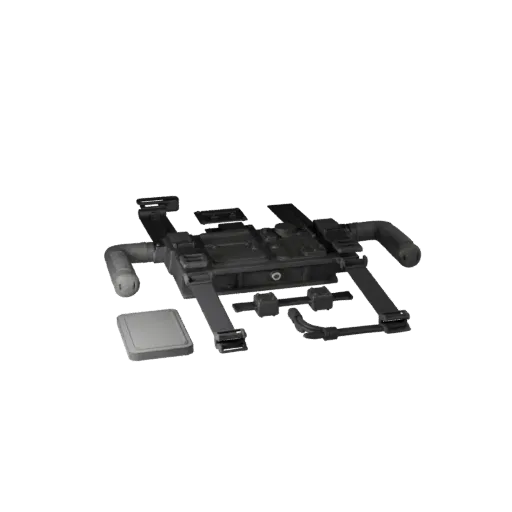 Модульная 3D-модель городского тренировочного манекена, изометрический вид модульного набора, показывающий резиновые рукоятки
