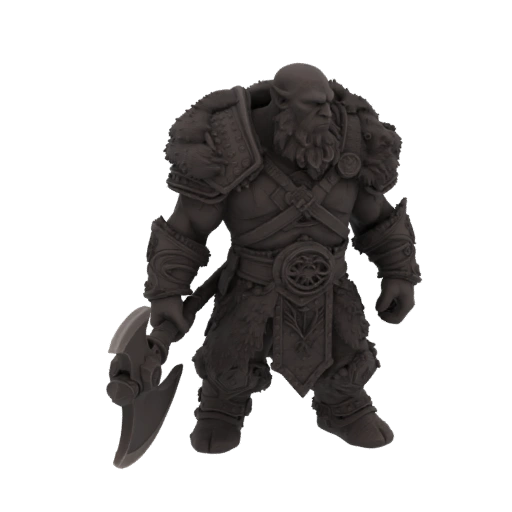 Фэнтези Гном Варвар Миниатюра STL