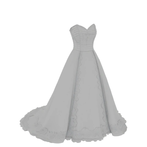 Wedding Dress STL 3D Asset for Resin and FDM Print