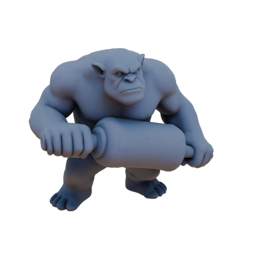 Темное фэнтези тролль враг миниатюра STL - Поза выслеживания