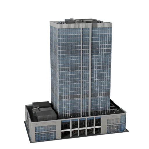 High Poly Futuristic Skyscraper 3D Model for Archviz