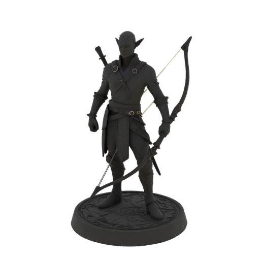 Миниатюра Темного Эльфа Рейнджера в стиле Темного Фэнтези STL