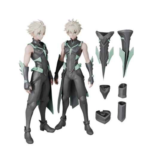 Аниме Бронированный Друид Персонаж Модель - с ригом