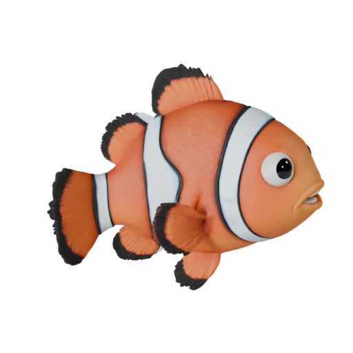 Рыба-клоун 3D модель для Blender - PBR ресурс с текстурами | PBR