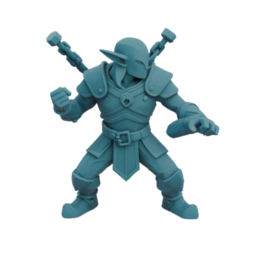 Средневековый эльф друид миниатюра STL - Атака