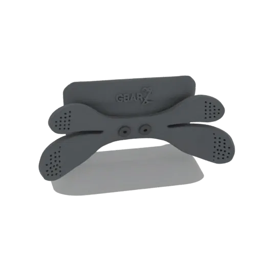 3D-модель серого держателя инструментов GEARX с несколькими кронштейнами и перфорированными концами, предназначенная для орга