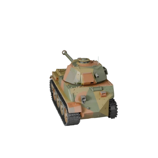 3D Модель танка Второй мировой - Стилизованный низкополигональный игровой ассет