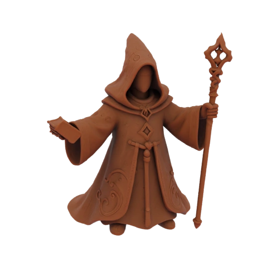 Средневековый Волшебник Миниатюра STL - Литье