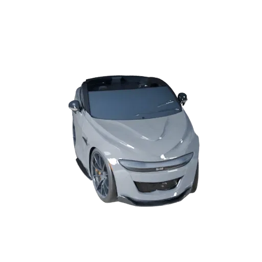 3D-модель спортивного автомобиля высокого разрешения, студийный вид крупным планом, детализированный ассет транспортного сред