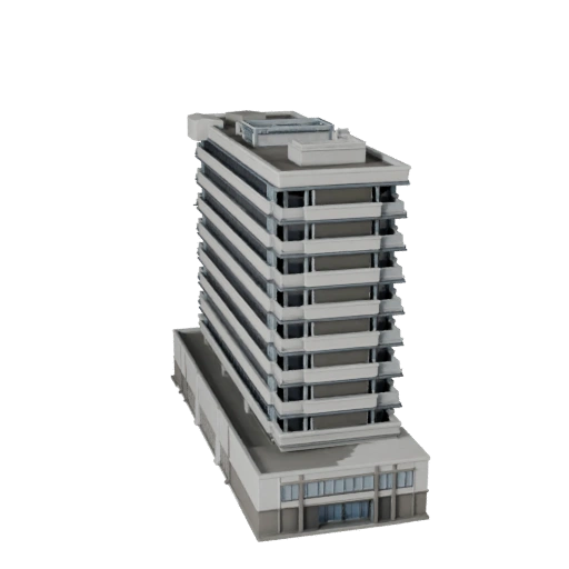 Edificio Sede Banca Stilizzato 3D Model - Asset di Gioco