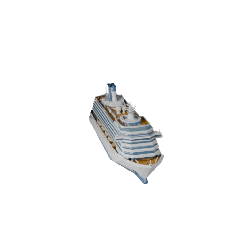 Низкополигональный круизный лайнер 3D модель для игр Unity и Unreal