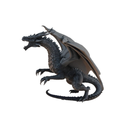 Фэнтези Белошипый Дракон Воин Миниатюра STL