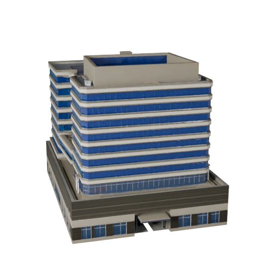 Коммерческий офисный комплекс 3D модель для Unity - Игровой ресурс