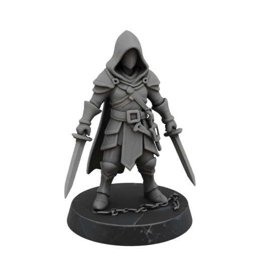 Фэнтези Потертый в Бою Изгой Миниатюра STL