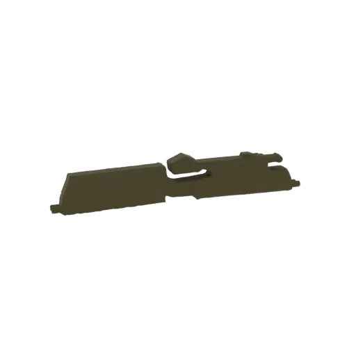 3D модель затворной группы, компонента огнестрельного оружия, в оливково-серой окраске.