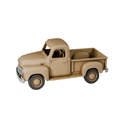 Печатный винтажный пикап STL 3D модель для ассета
