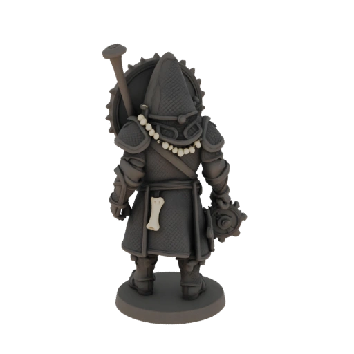 Средневековый гном бард миниатюра STL