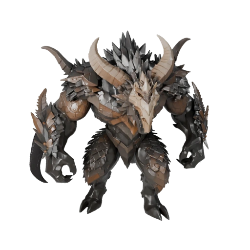 Низкополигональный минотавр 3D модель - игровой ассет Unity с FBX | PBR