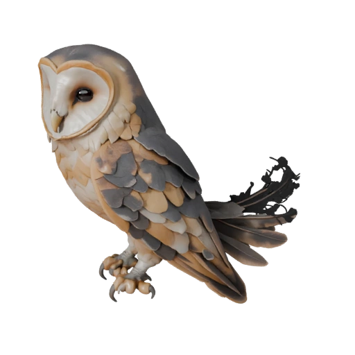 Высокополигональная 3D модель ушастой совы - Детальный STL ресурс для печати