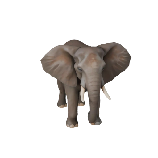 Низкополигональный 3D модель африканского слона - игровой ресурс Unity с FBX