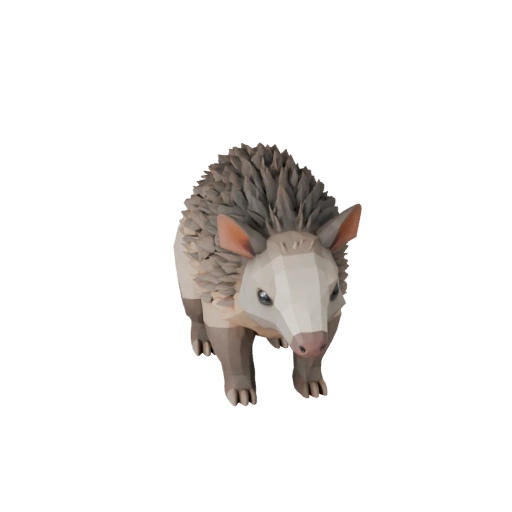 Низкополигональный 3D модель броненосца - Игровой ассет Unity с FBX | PBR