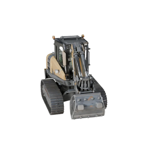 3D модель экскаватора-погрузчика для Unity - Низкополигональный игровой ассет