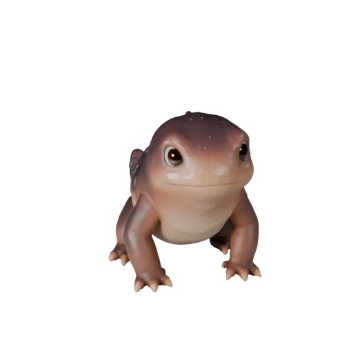 Мультяшный Аксолотль 3D Модель - Стилизованный Ассет для Анимации | PBR