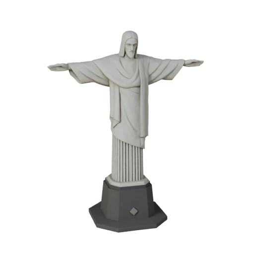 Modello 3D del Cristo Redentore per Blender - Asset di Rendering
