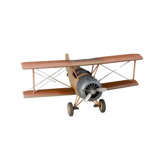 Винтажный биплан 3D модель для Blender - PBR готов к рендерингу