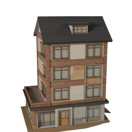 Стилизованное бунгало 3D модель - игровой ассет для архитектуры