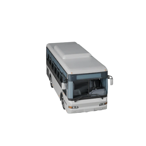 Низкополигональный городской автобус 3D модель для Unity и Unreal PBR Asset