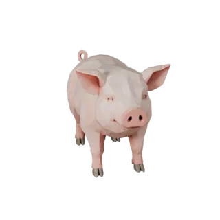 Низкополигональная 3D модель свиньи - игровой ассет для Unity с FBX | Бесплатно