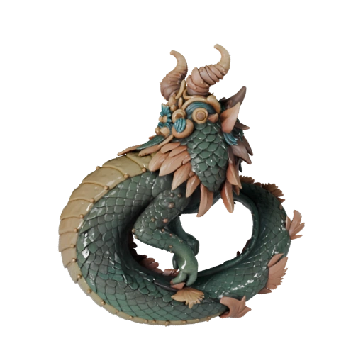 Мультяшный морской змей 3D модель - Стилизованный ассет для анимации