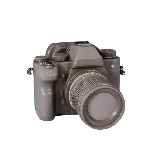 Стилизованная 3D-модель камеры Cinema Video Camera, стилизованный изометрический рендер, показывающий текстурированные рукоят