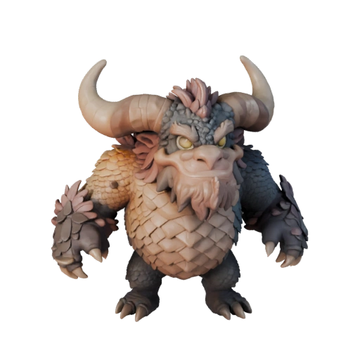 Мультяшный минотавр 3D модель - стилизованный ассет для анимации | PBR