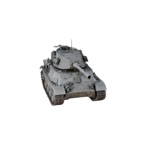3D-модель боевого танка, вид в три четверти в студии, готовый для Blender объект техники с массивной броней, прочной ходовой