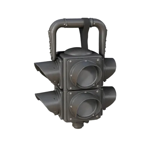 Городской сигнальный маяк High Poly 3D модель, студийный рендер крупным планом, показывающий резиновые накладки, портативную