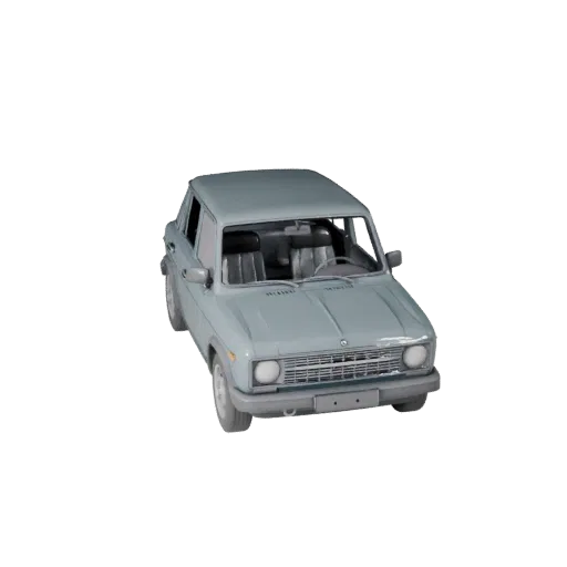 3D-модель винтажного автомобиля, вид в игровом окне три четверти, готовый для Unity ресурс транспортного средства со специаль